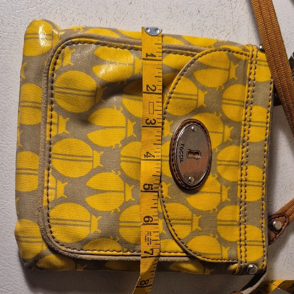 Fossil Mustard and Taupe Crossbody Bag - Picture 14 of 15